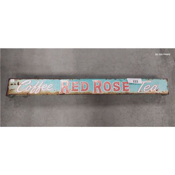 Vintage Red Rose door push bar approx 30"