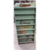 Image 4 : Vintage Coleman metal display rack with contents 37"x18"