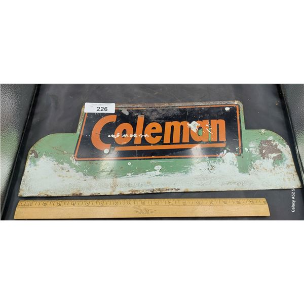 Vintage Coleman metal sign 22"x9"
