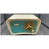 Image 1 : 1959 CBS model 2160 cream/turquoise tube radio, unique shape, tested