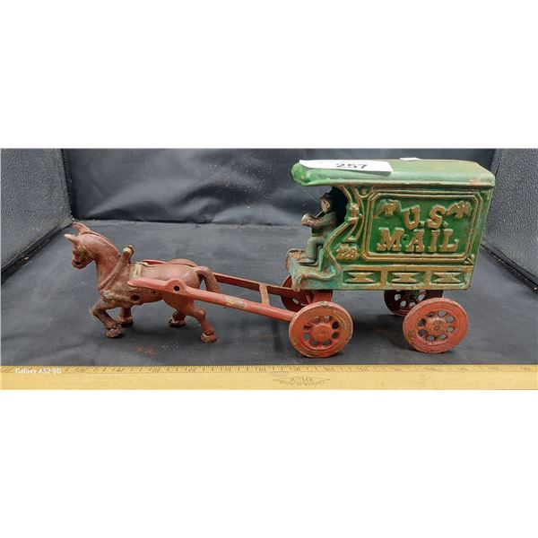 Cast iron horse and carriage