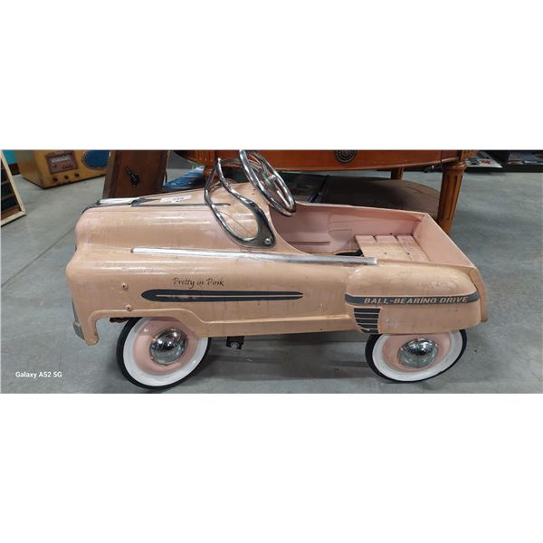 Pretty in pink vintage pedal car 32"