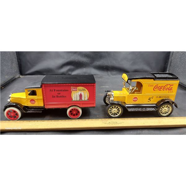 Pair of NIB Coca-Cola die cast trucks