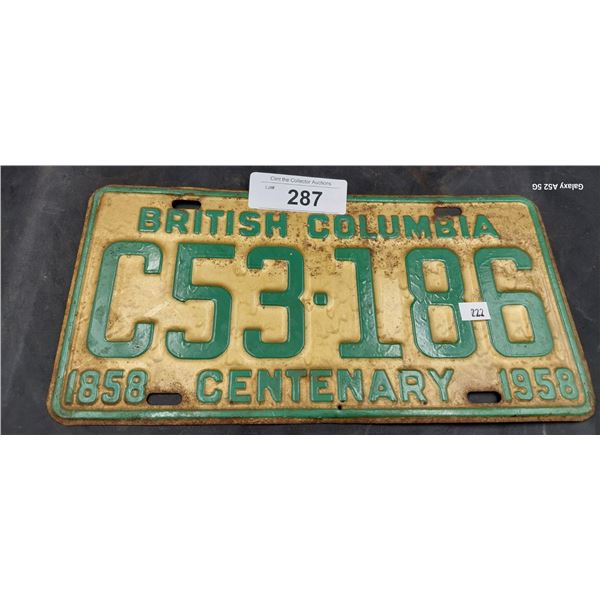BC Centenial plate