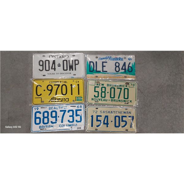 Lot of 6 Canadian plates