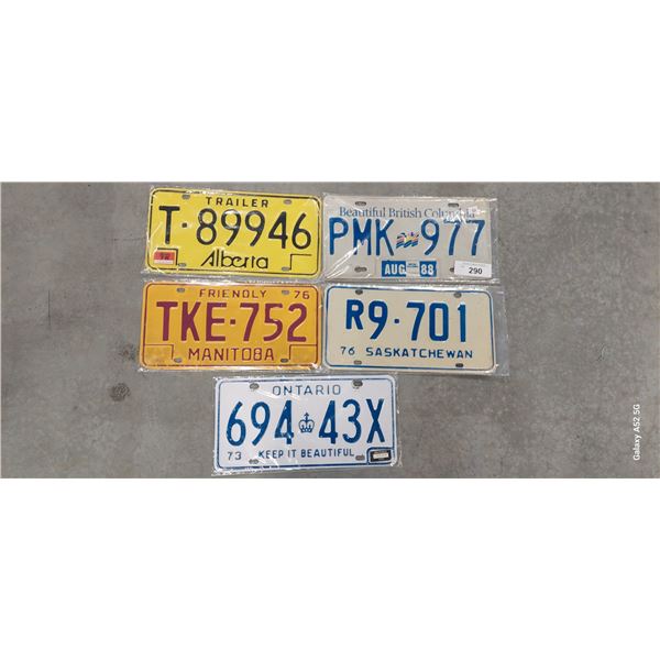 5 Canadian plates
