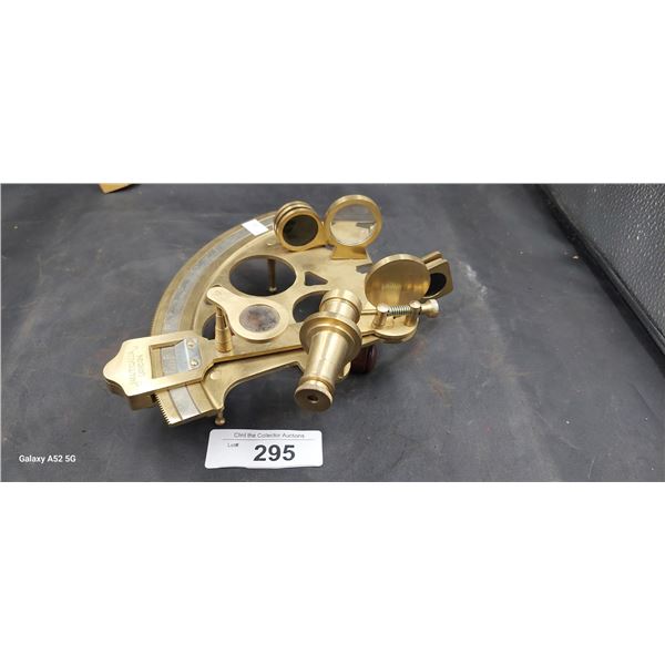 Vintage brass sextant from London