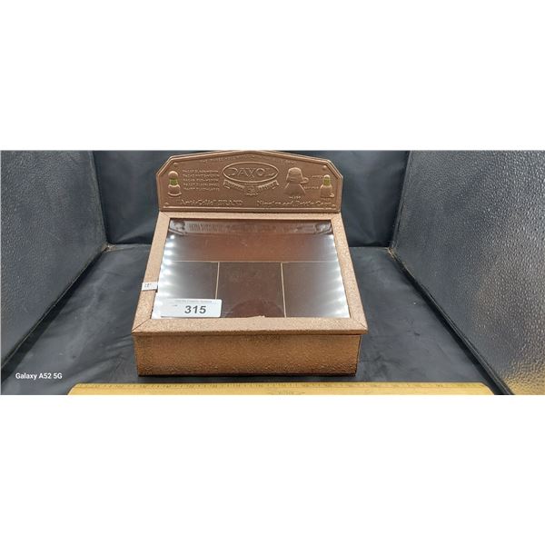 Vintage store countertop display case, 9"x9" metal