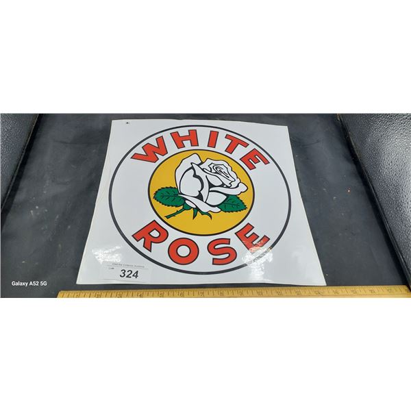White Rose gas pump decal 11"