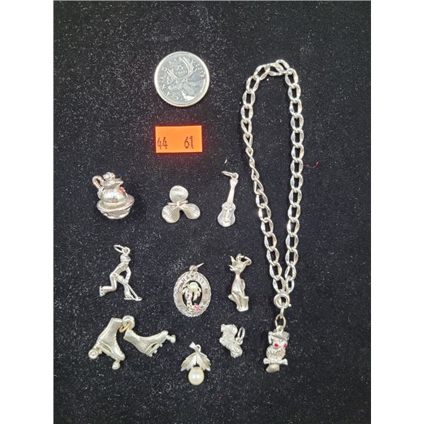 Sterling Silver Bracelet & Charms