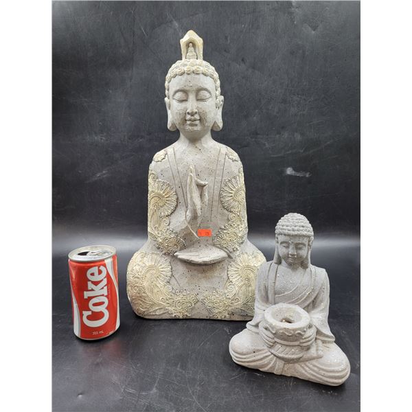 2 Buddha Garden Figures