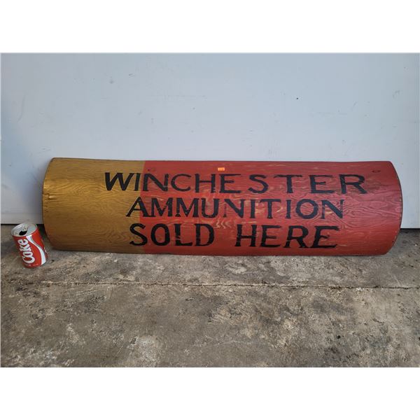 Winchester Ammunition Wooden Shotgun Shell Advertising Sign
