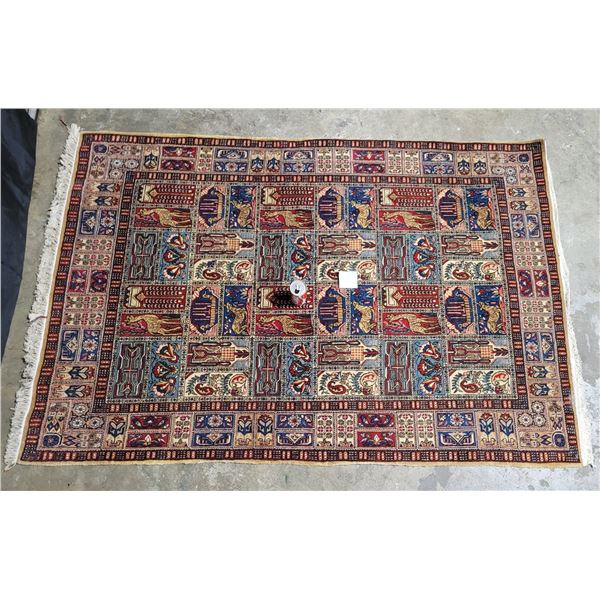 Hand Knitted Rug Made In Iran (Measurements Displayed In Photo(#2)