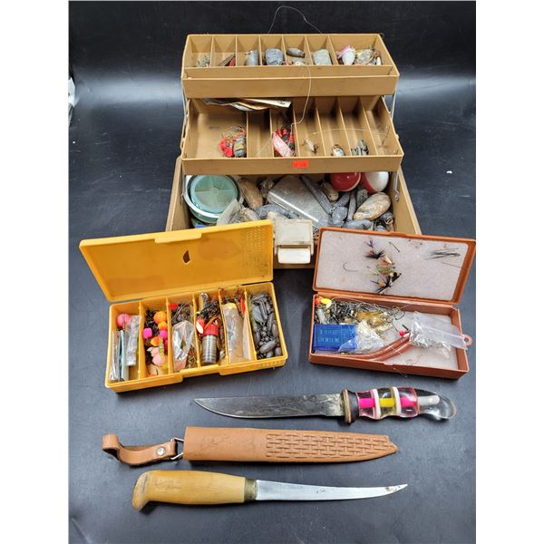 Gutting Knife & Fishing Accessories Lot