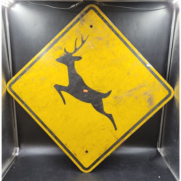 Large Deer Crossing Sign