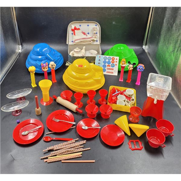 Lot Of Vintage PEZ, Tea Set + McDonald's Toys