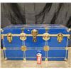 Image 1 : Blue Metal & Brass Chest
