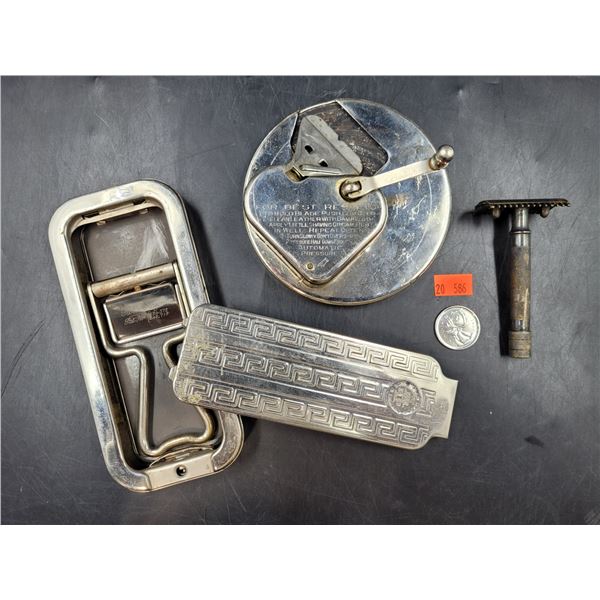 Vintage Razor Blade Sharpener & Rolls Razor