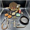 Image 1 : Vintage Metal Lot w/ Cast Iron Frying Pan