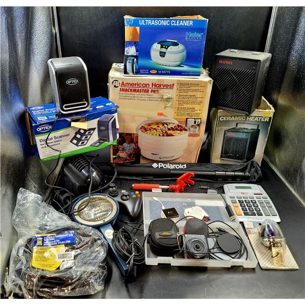 Vintage Electronics Lot (Ultrasonic Cleaner, Ceramic Heater, Digital Scanner, etc.)