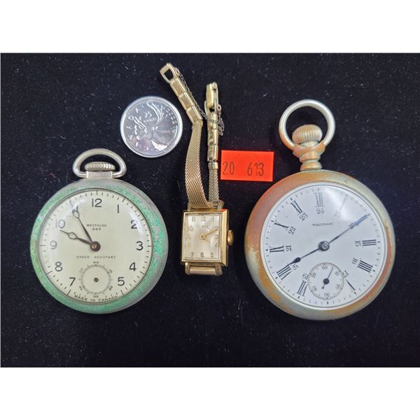 Westclox & Waltham Pocket Watches and Timex Watch