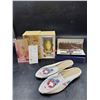 Image 1 : Kid's Dinosaur Electric Toothbrush, Asian Pen Set, & Embroidered Slippers