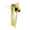 Image 1 : Retro Vintage 14k Gold 0.12 ctw Round Diamond Fluted Grooved Fur Clip Pin Brooch