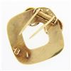 Image 3 : Retro Vintage 14k Gold 0.12 ctw Round Diamond Fluted Grooved Fur Clip Pin Brooch