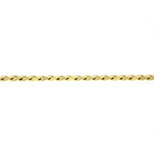 Vintage Italian 14k Yellow Gold 7.25" 3.5mm Curb Cuban Link Chain Bracelet