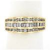 Image 1 : 14k Yellow Gold 1.39 ctw Channel Set Round & Baguette Cut Diamond Wavy Band Ring