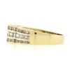 Image 6 : 14k Yellow Gold 1.39 ctw Channel Set Round & Baguette Cut Diamond Wavy Band Ring