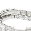 Image 1 : 14K White Gold Large 5 ctw In and Out Emerald Cut Diamond Oval Shape Hoop Earrin