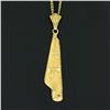 Image 3 : Vintage 14K Gold 24" Star Of David Chai Textured Scroll Dangle Pendant Necklace