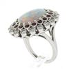 Image 9 : NEW Platinum 8.20 ctw GIA Oval Cabochon Opal w/ Ruby & Diamond Halo Cocktail Rin