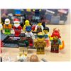 Image 2 : Bin of Lego with Mini Figures Minifigs - see all photos for details - bin approx: 13.5x11" & 8"T