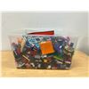 Image 6 : Bin of Lego with Mini Figures Minifigs - see all photos for details - bin approx: 13.5x11" & 8"T