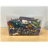 Image 8 : Bin of Lego with Mini Figures Minifigs - see all photos for details - bin approx: 13.5x11" & 8"T