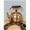 Image 2 : 3 Copper Skillets & Teapot - Largest pan 10" - see all photos