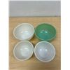Image 4 : 4 Vintage Fire King Beaded Edge Mixing Bowls - Two 5" and Two 6" -  good used condition