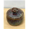 Signed Studio Art Pottery Trinket Dish With Lid - Approx: 4.75"W