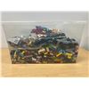 Image 12 : Bin of Lego with Mini Figures Minifigs - see all photos for details - bin approx: 20x13" & 11"T