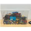 Image 8 : Bin of Lego with Mini Figures Minifigs - see all photos for details - bin approx: 20x13" & 11"T