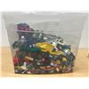 Image 9 : Bin of Lego with Mini Figures Minifigs - see all photos for details - bin approx: 20x13" & 11"T