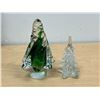 Image 1 : 2 Art Glass Christmas Trees - tallest approx: 5.5"