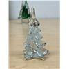 Image 2 : 2 Art Glass Christmas Trees - tallest approx: 5.5"