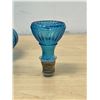 Image 5 : Mid Century Blue Glass Bottle & Stopper Decanter - Approx: 13"T