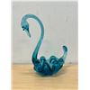 Vintage Aqua Blue Canadian Art Glass Swan Bird - Approx: 9.25"T