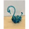 Image 3 : Vintage Aqua Blue Canadian Art Glass Swan Bird - Approx: 9.25"T