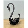 Vintage Purple Hues Canadian Art Glass Swan Bird - Approx: 10"T
