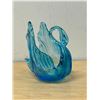 Aqua Blue Chalet Art Glass Swan Bird - Approx: 6.5"T